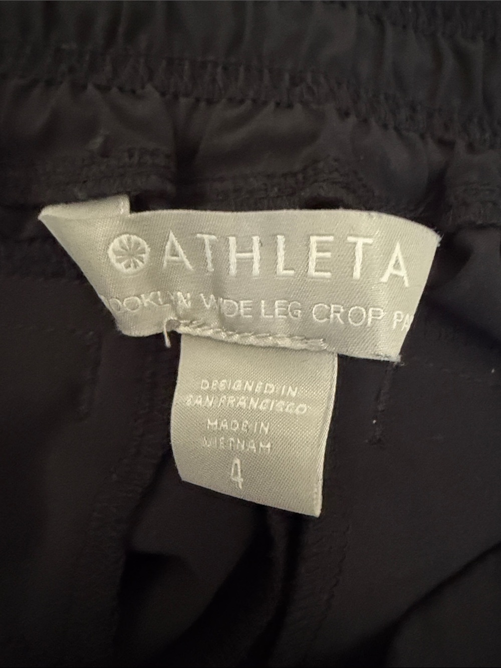 Athleta Black Wide Leg Crop Pant- Women's